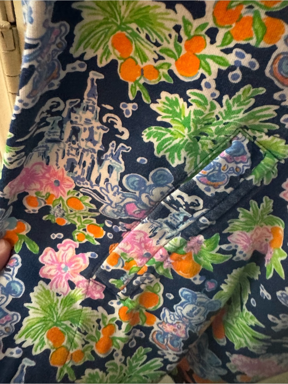 Lilly Pulitzer x Disney Navy Floral Half-Zip Long Sleeve Top - Picture 5 of 6
